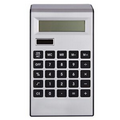 Silver Plastic Solar Calculator w/ Black Keys (7 5/8"x4 1/4"x1 1/2")